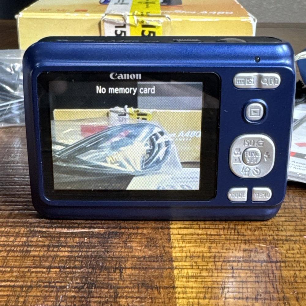 Canon PowerShot A480 Digital Camera 10MP 3.3X Optical Zoom TESTED Cables EUC - Picture 6 of 13
